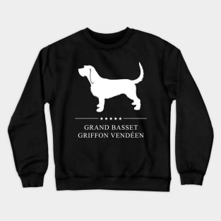 Grand Basset Griffon Vendeen Dog White Silhouette Crewneck Sweatshirt